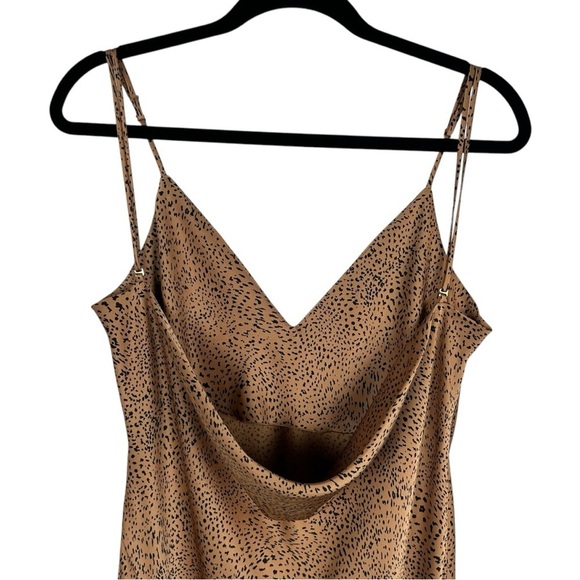 BABATON ARITZIA Bellamy Gold Black Animal Print Maxi Slip Dress Size Medium - Picture 6 of 9